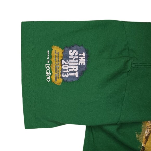 Notre Dame Fighting Irish 2013 Mens Large T Shirt Green Short Sleeve - Picture 4 of 6